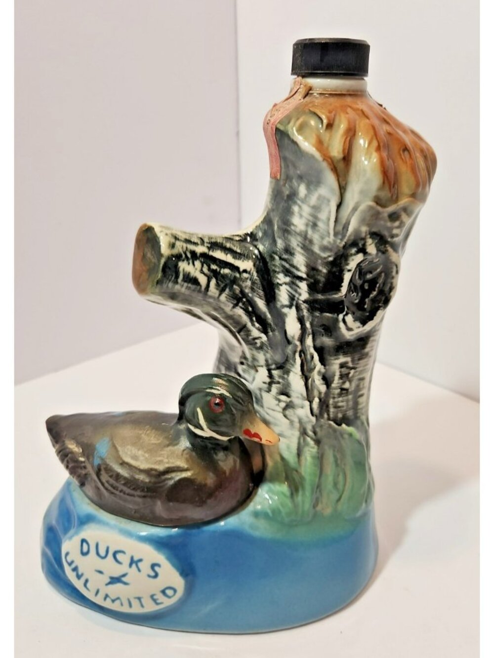 Vtg Ducks Unlimited Jim Beam Decanter Wood Duck 1975 Hunting Collectible